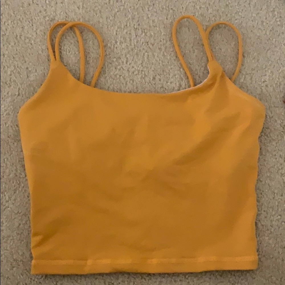 Yellow workout cropped tank